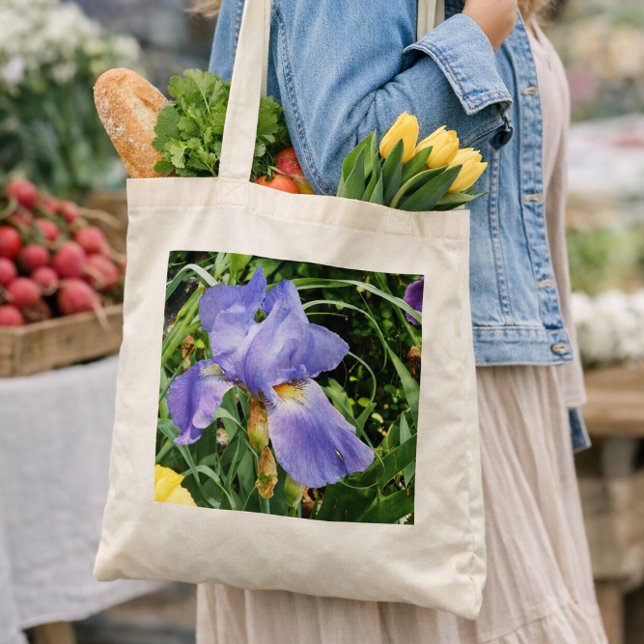 Purple Iris Botanical Tote Bag (Creator Uploaded)