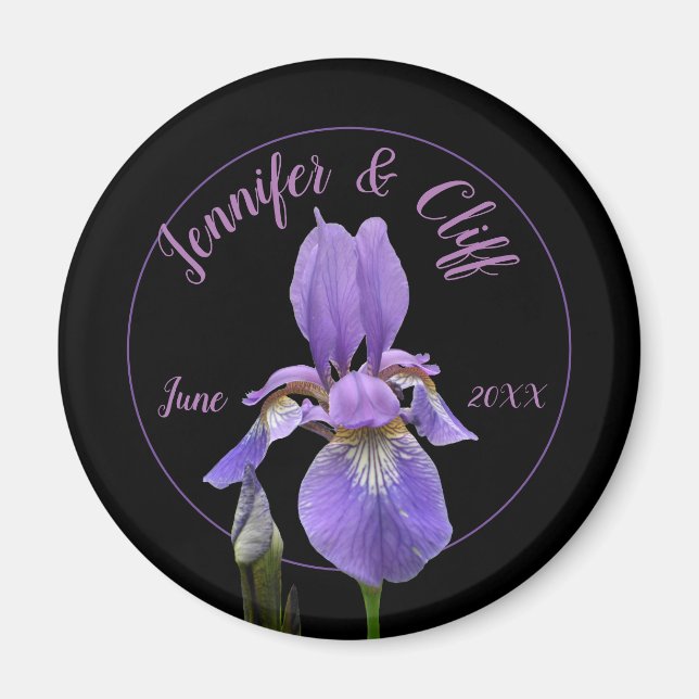 Purple Iris Commemorative Elegant Magnet (Front)