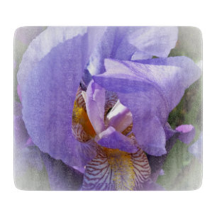 purple iris cutting board