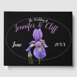 Purple Iris Elegant Guest Book
