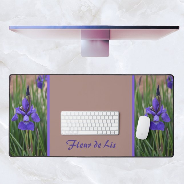 Purple Iris Floral Botanical Photographic Desk Mat (Creator Uploaded)