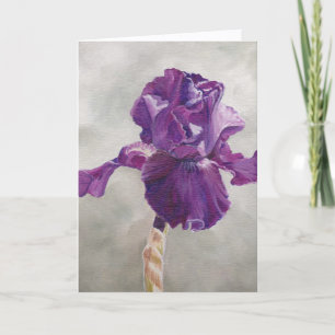 Purple Iris Flower Art Greeting Card