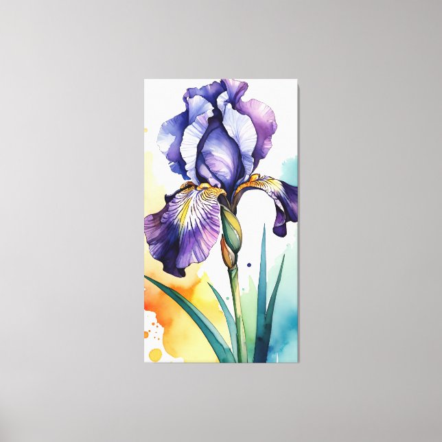 Purple Iris Flower Bloom                           Canvas Print (Front)