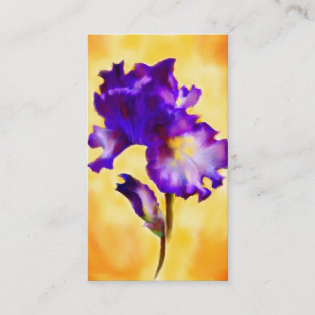 Purple Iris (flower) Business Cards (Front)