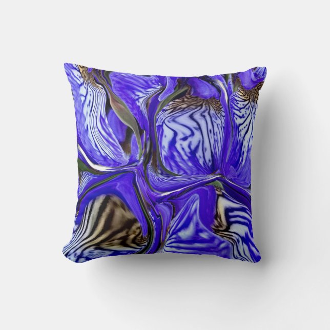 Purple Iris Flower Cushion (Front)