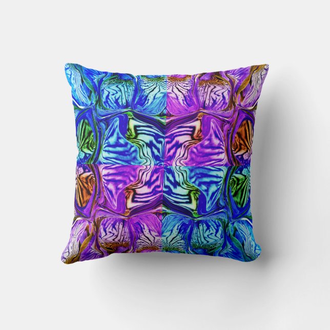Purple Iris Flower / Greenleaf / 1974 / xFour / Cushion (Back)