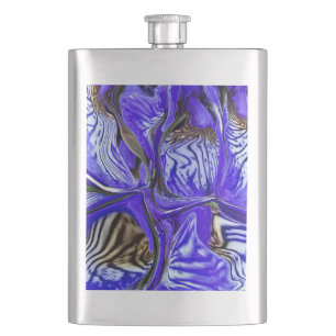 Purple Iris Flower Hip Flask