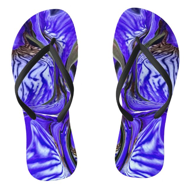 Purple Iris Flower Jandals (Footbed)