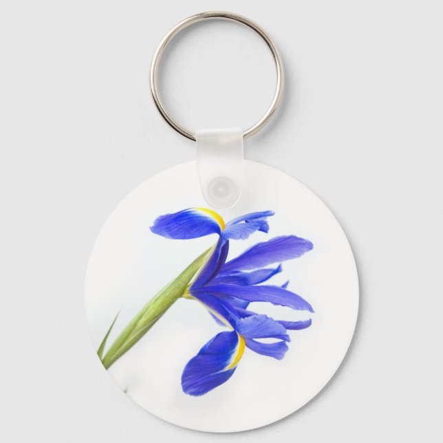 Purple Iris Flower Key Ring (Front)