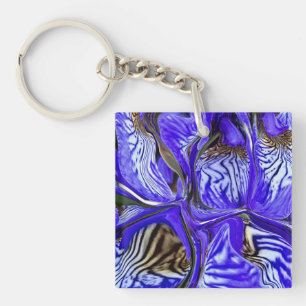Purple Iris Flower Key Ring