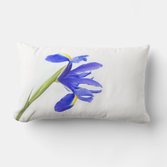 Purple Iris Flower Lumbar Cushion (Front)
