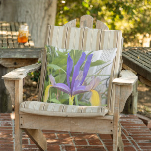 Purple Iris Flower Outdoor Garden Nature Photo Cushion
