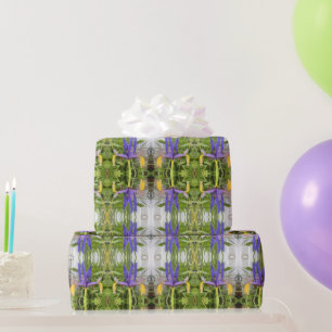 Purple Iris Flower Outdoor Garden Nature Photo  Wrapping Paper