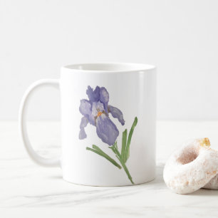 Purple Iris Flower Painting Stone Coaster Coffee Mug