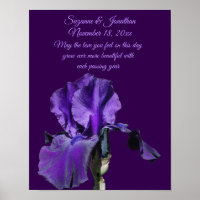 Purple Iris Flower Personalised Wedding
