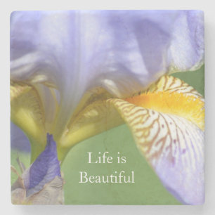 Purple Iris Flower (photo by me) Stone Coaster