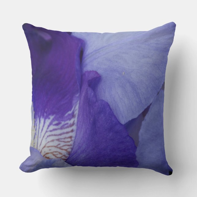 Purple Iris Flower Photo Throw Pillow (Front)