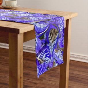 Purple Iris Flower / Slanted / Tile / Short Table Runner