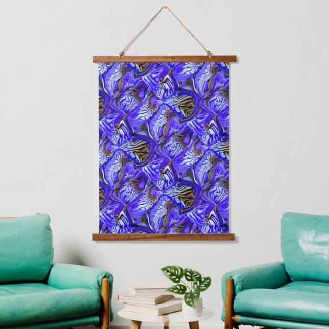 Purple Iris Flower / Slanted / Tiled /  Hanging Tapestry (Living Room)