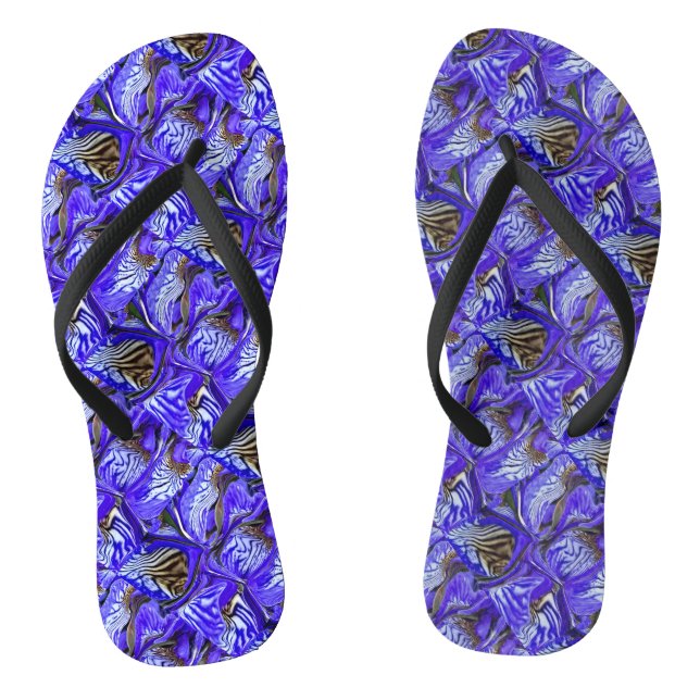 Purple Iris Flower / Slanted / Tiled / Jandals (Footbed)