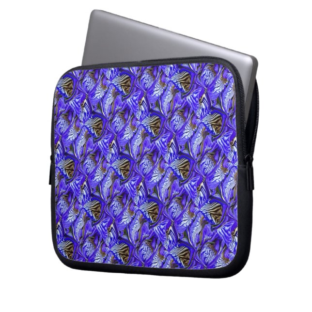 Purple Iris Flower / Slanted / Tiled / Laptop Sleeve (Front Left)