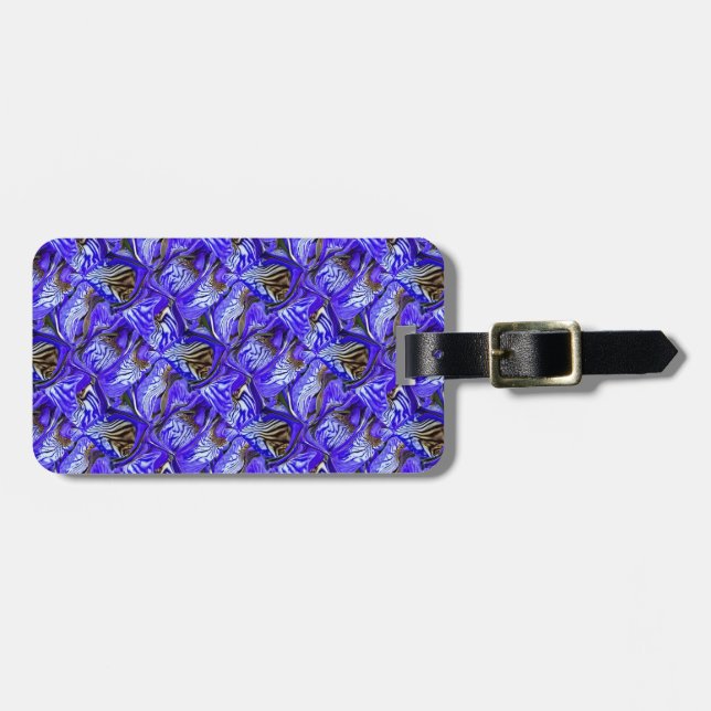 Purple Iris Flower / Slanted / Tiled / Luggage Tag (Front Horizontal)