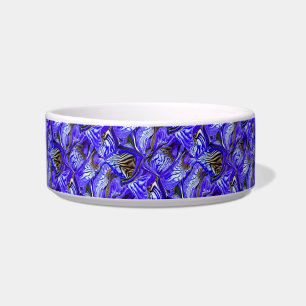 Purple Iris Flower / Slanted / Tiled / Pet Bowl