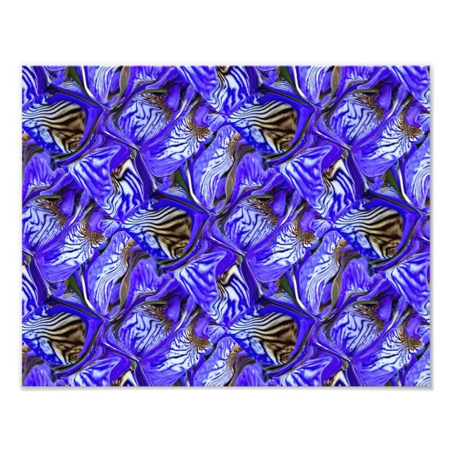 Purple Iris Flower / Slanted / Tiled /  Photo Print (Front)