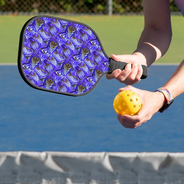 Purple Iris Flower / Slanted / Tiled / Pickleball Paddle (Insitu)