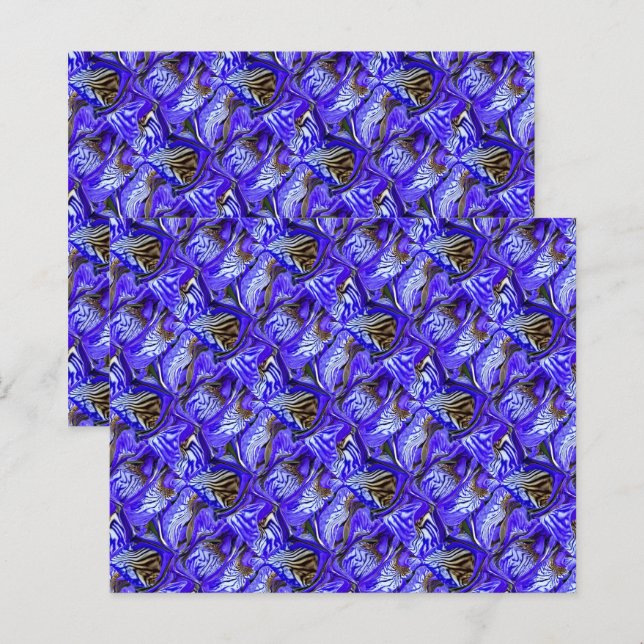 Purple Iris Flower / Slanted / Tiled / Scrapbook (Front/Back)