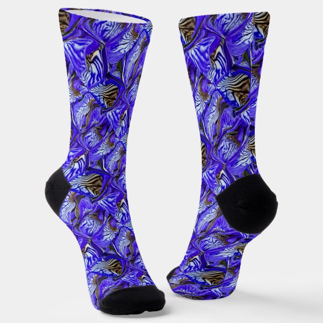 Purple Iris Flower / Slanted / Tiled / Socks (Angled)