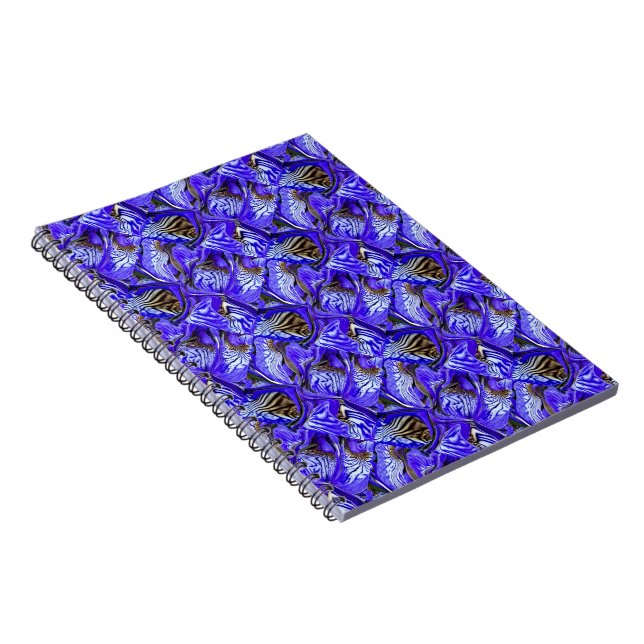 Purple Iris Flower / Slanted / Tiled / Spiral Notebook (Right Side)