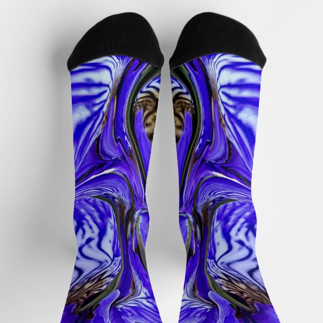 Purple Iris Flower Socks (Top)