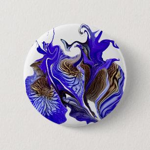 Purple Iris Flower Swirls 6 Cm Round Badge