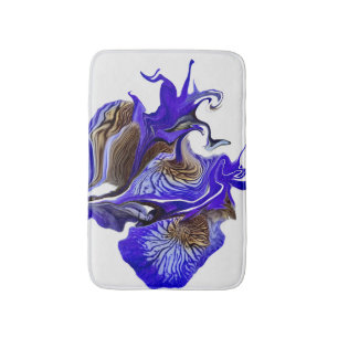 Purple Iris Flower Swirls Bath Mat