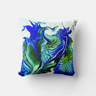 Purple Iris Flower Swirls / Greenleaf / Cushion