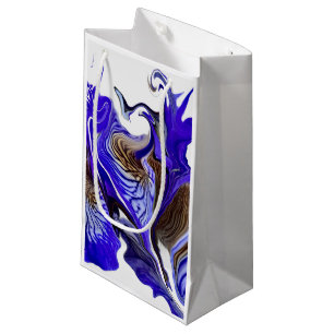 Purple Iris Flower Swirls Small Gift Bag