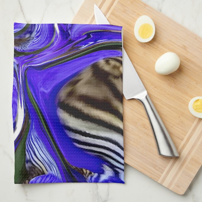 Purple Iris Flower Tea Towel (Quarter Fold)