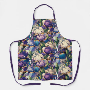 Purple iris Flowers Floral gardening Flower Garden Apron