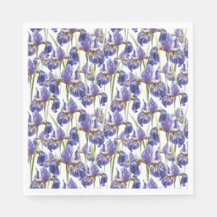 Purple Iris Flowers Napkin