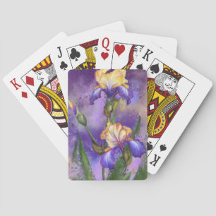 Purple Iris Flowers Playing Cards