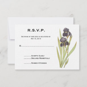 Purple Iris Flowers RSVP Card
