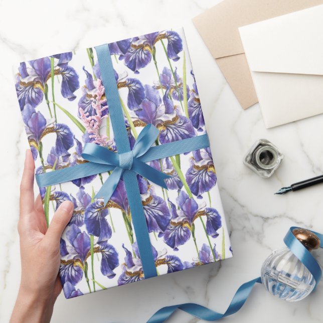 Purple Iris Flowers  Wrapping Paper (Gifting)