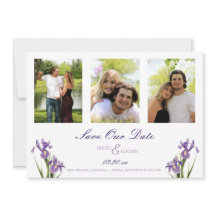 Purple Iris Garden Photo Save the Date