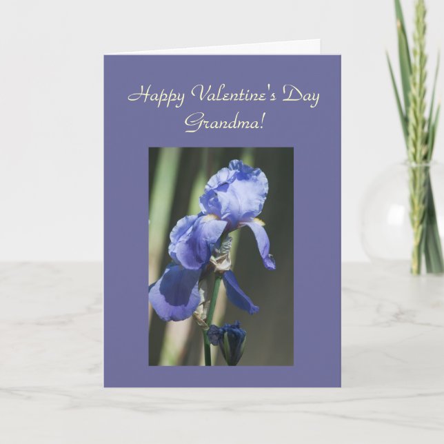 Purple Iris Grandma Template Card (Front)