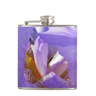purple iris hip flask