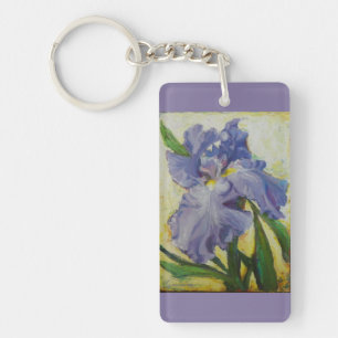 Purple iris key chain