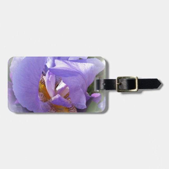 purple iris luggage tag (Front Horizontal)