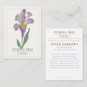 Purple Iris Marian Garden Prayer Card Fidelity