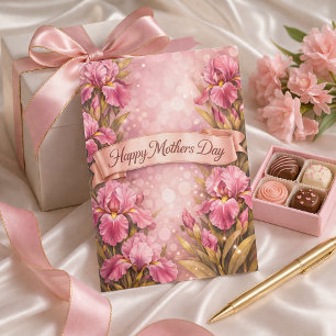 Purple Iris Mother’s Day Greeting Design Holiday Card